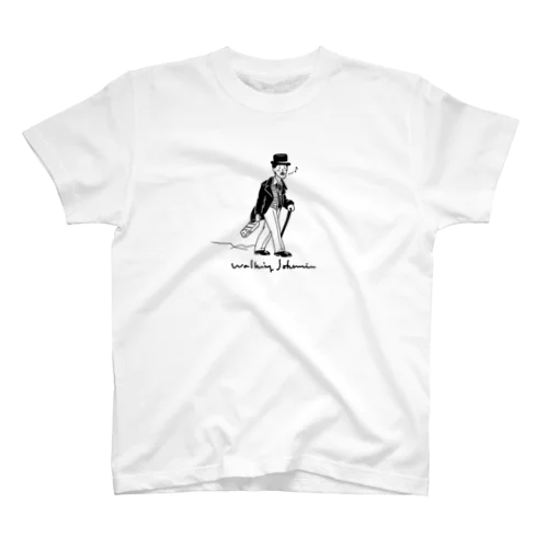 歩くジョニー（黒） Regular Fit T-Shirt