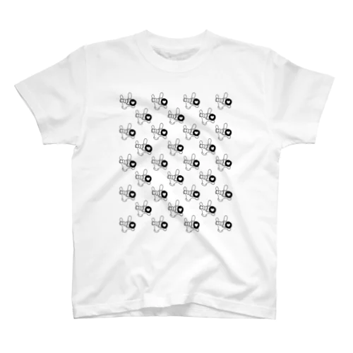 ラブけんロゴ総柄（黒） Regular Fit T-Shirt