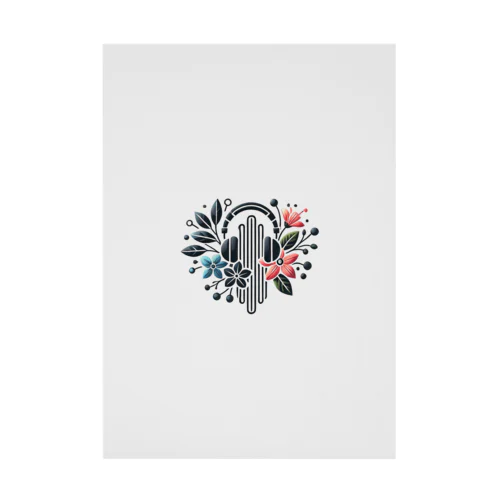 花とヘッドホン、時々猫 Stickable Poster