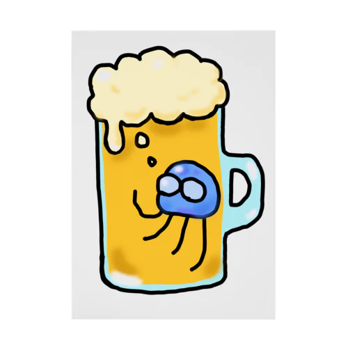 くらげのビール漬け Stickable Poster