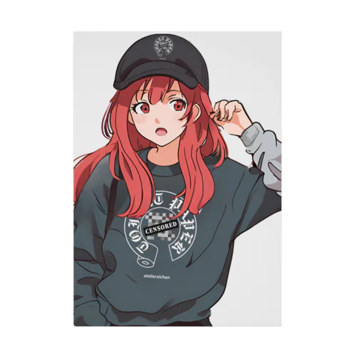 赤髪ストリート美少女 Stickable Poster