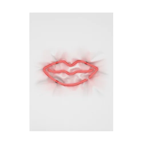 唇のネオンサイン Stickable Poster