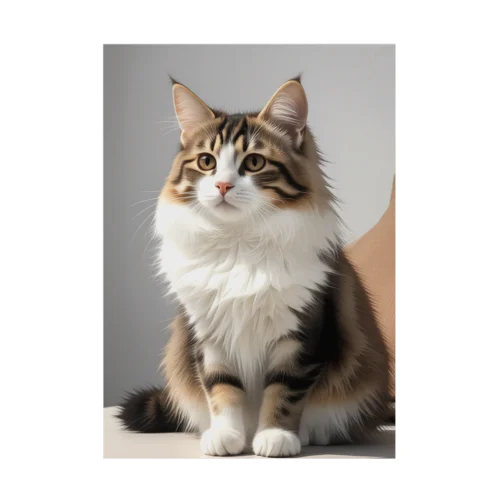 利口な猫 3-1-250202 Stickable Poster