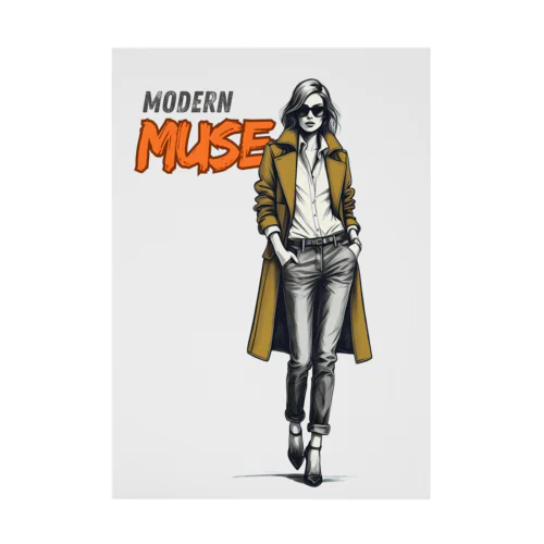 ポスター 女性 おしゃれ イラスト A2 A3 A4 インテリア Stickable Poster