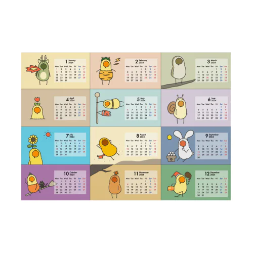 2024年カレンダーなトリ、その1。 Stickable Poster