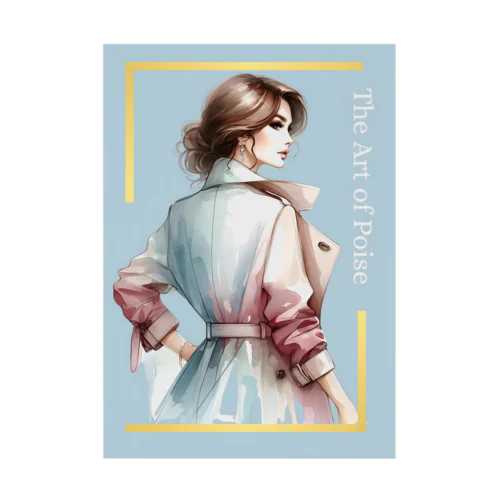 ポスター 女性 おしゃれ イラスト A2 A3 A4 インテリア Stickable Poster