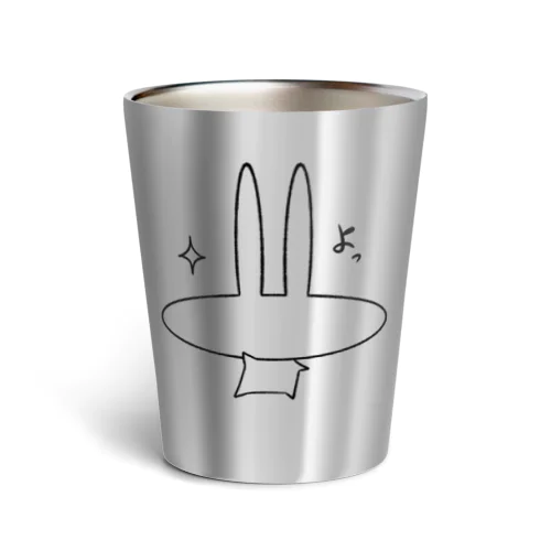クールなピンクうさぎ 線画ver. Thermo Tumbler