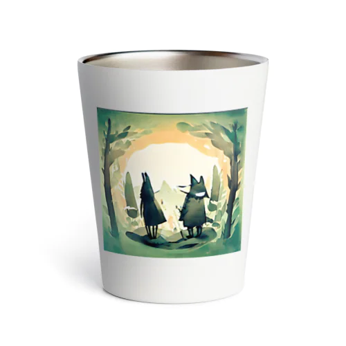 おおかみとウサギ Thermo Tumbler