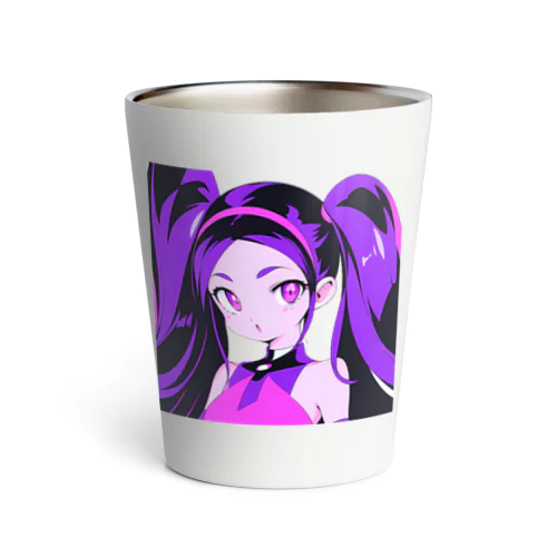 紫色の髪のレトロガール Thermo Tumbler