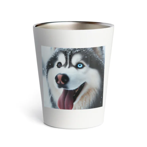 【ユニークな魅力が溢れるオッドアイハスキー！】 Thermo Tumbler