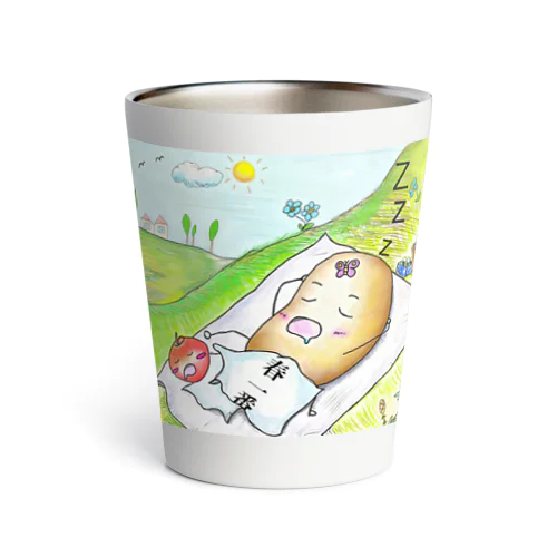 じゃがい君の春一番のお昼寝 Thermo Tumbler