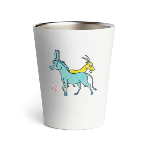 げんきアート展　柴田将人　うさ耳馬とヤギ Thermo Tumbler