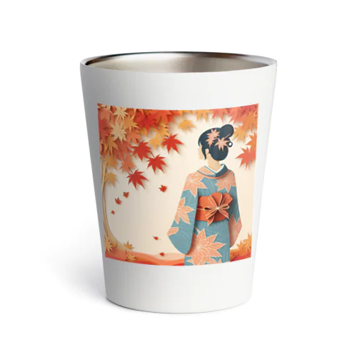 【秋】紅葉(MOMIJI)・切り絵風 Thermo Tumbler