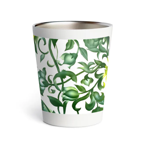 green flowers 緑の花唐草 Thermo Tumbler