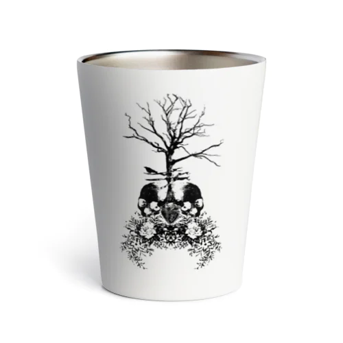 ハンギングツリー（黒プリント） Thermo Tumbler
