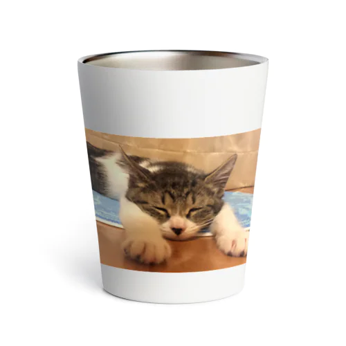 飛べるポーズで眠るパル～南の島のにゃんこ～ Thermo Tumbler