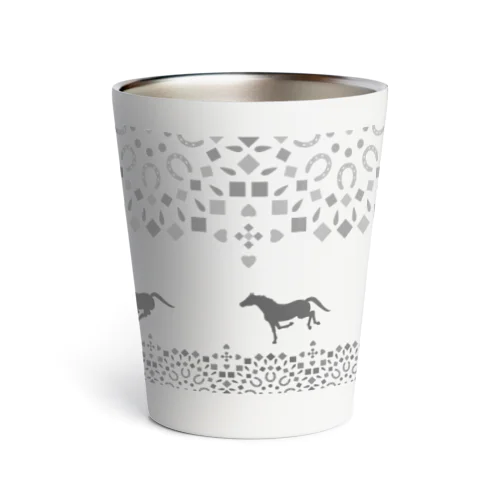 ぐるぐる駈歩グレー Thermo Tumbler