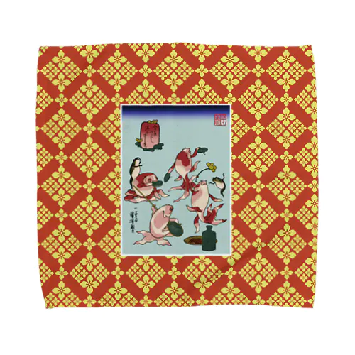 金魚づくし 酒のざしき Towel Handkerchief