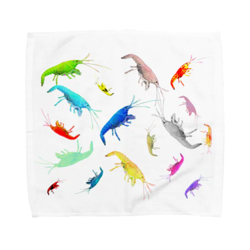 カラフルなえび Towel Handkerchief