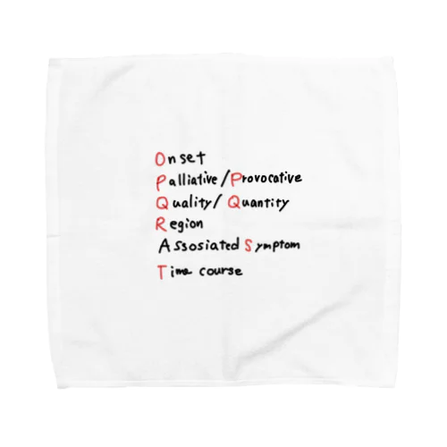 痛みのOPQRST Towel Handkerchief