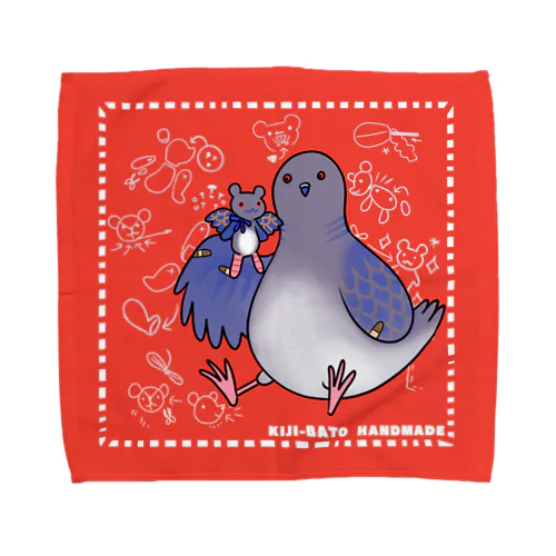 キジバトさん ハンドメイド Towel Handkerchief