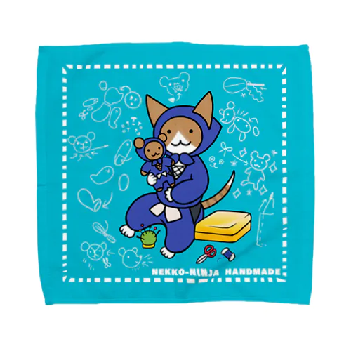 ねこ忍者さん ハンドメイド Towel Handkerchief