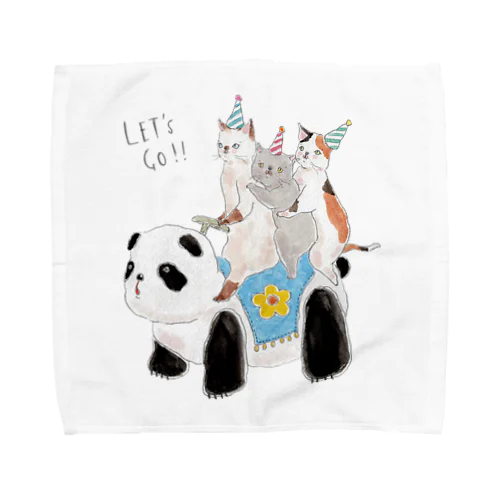 パンダさん号にゃんこ Towel Handkerchief