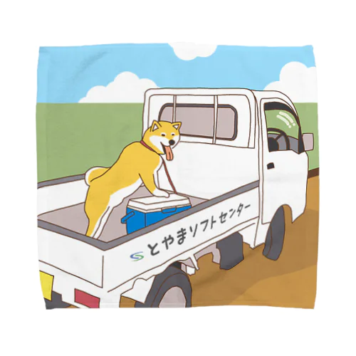 柴と軽トラ by O-chan Towel Handkerchief