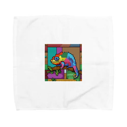 カラフルドット絵カメレオン Towel Handkerchief