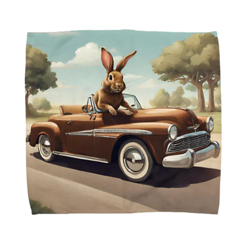アメ車うさぎ Towel Handkerchief