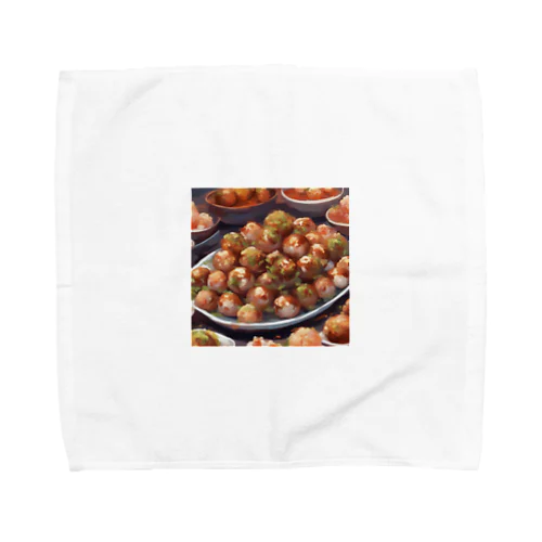 大阪発祥のご当地グルメ、「大阪たこやき」 Towel Handkerchief