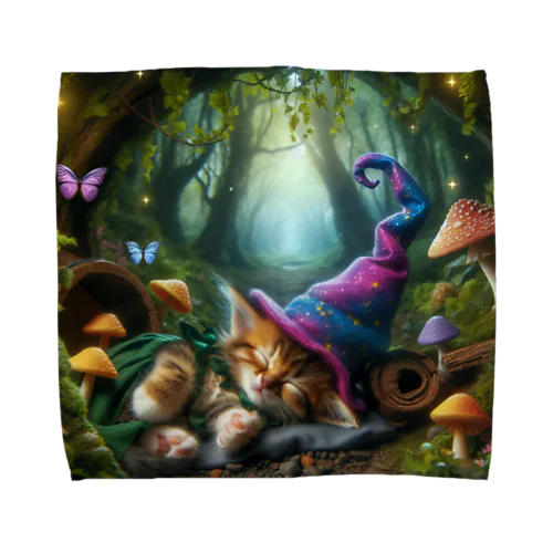 魔法使いの居眠り子猫 Towel Handkerchief