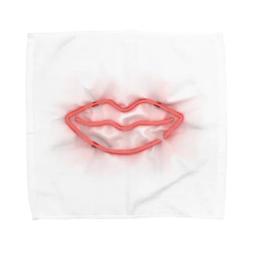 唇のネオンサイン Towel Handkerchief