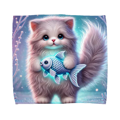 座･ネコ　魚座のピスカ Towel Handkerchief