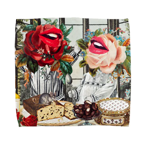 薔薇のランチ Towel Handkerchief