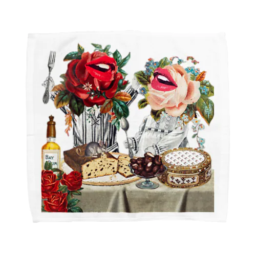 薔薇のランチ Towel Handkerchief