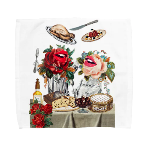 薔薇のランチ Towel Handkerchief