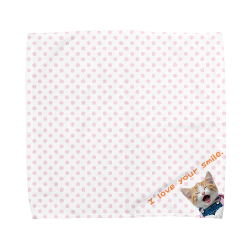 笑顔のおまもりハンカチ😺 Towel Handkerchief