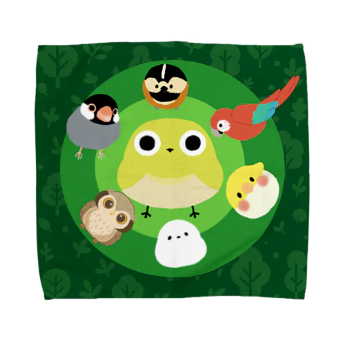 小鳥たちの午後（森） Towel Handkerchief