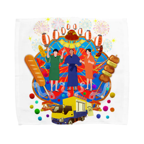 ひみつ基地。千葉の親子三代夏祭り2025 出店記念グッズ Towel Handkerchief