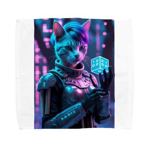 量子の選択猫 Quantum Choice Cat Towel Handkerchief