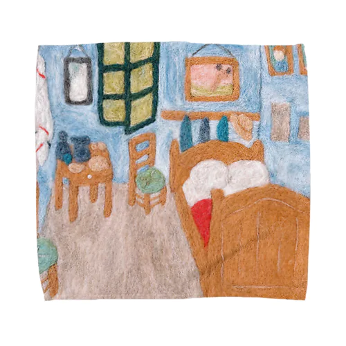 羊毛絵画　寝室 Towel Handkerchief