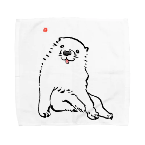 長沢芦雪「あの犬」芦雪の落款入り Towel Handkerchief