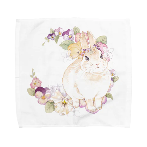 パンジーうさぎ Towel Handkerchief
