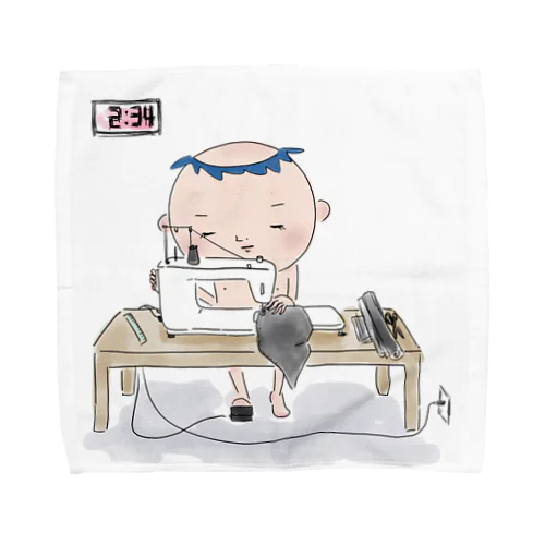 ミルかつ〈ミシン男子〉 Towel Handkerchief