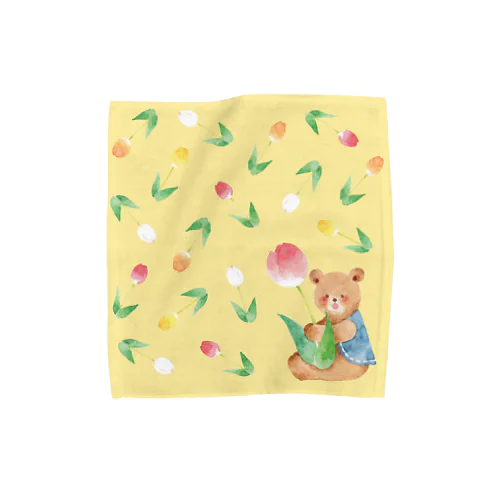 チューリップくま(ハンカチ) Towel Handkerchief