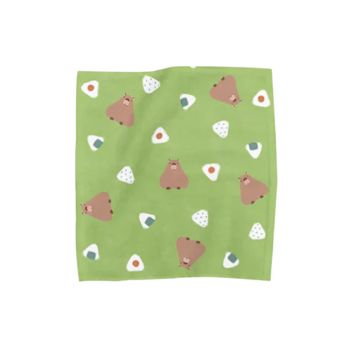 カピバラおにぎり（グリーン） Towel Handkerchief