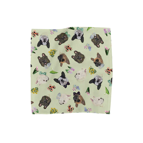 2022春フレブル服non.booコラボハンカチ【パステルグリーン】 Towel Handkerchief