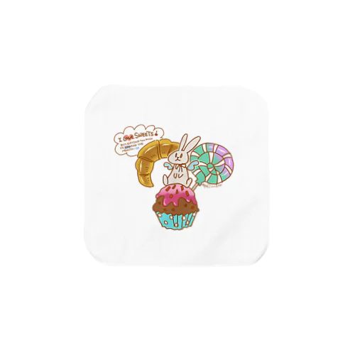 美味しいもの大好き！でも… Towel Handkerchief