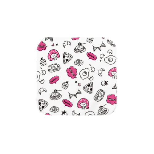 サトモッティ 腹ペコ女子 総柄 Towel Handkerchief